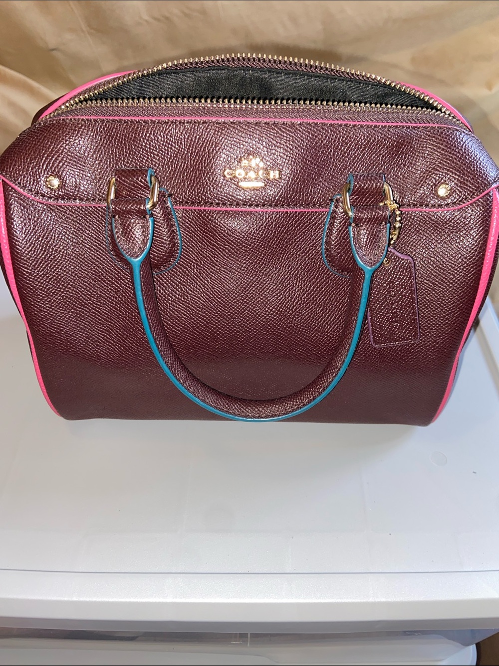 Coach Mini Bennett Satchel with Edgepaint EUC NO Crossbody strap